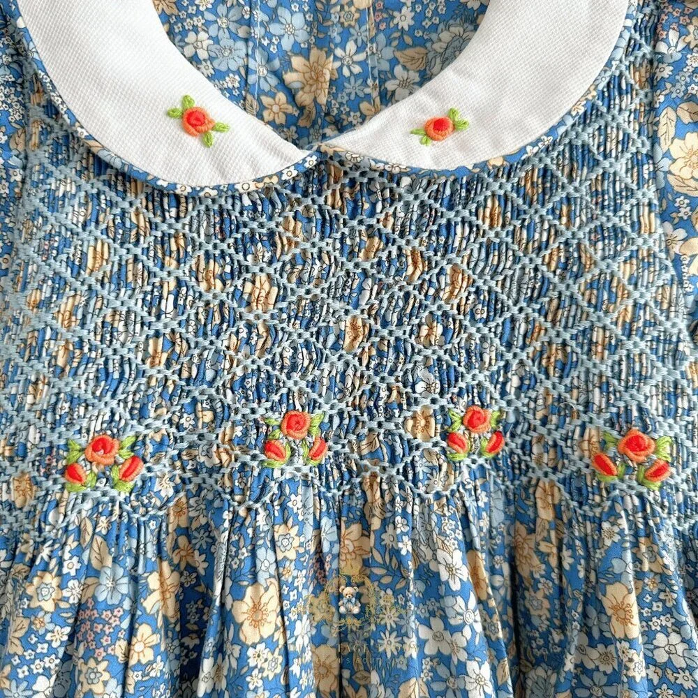 NWT Lovely Girls Smocked Embroidered Dress Boutique Special Occassion Formal 4T - Picture 4 of 5